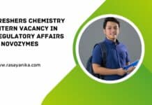 Freshers Chemistry Intern Vacancy in Regulatory Affairs @ Novozymes