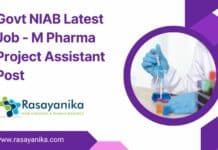 Govt NIAB Latest Job - M Pharma Project Assistant Post