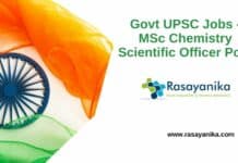 Govt UPSC Jobs - MSc Chemistry Scientific Officer Post