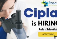 Scientist Role at Cipla