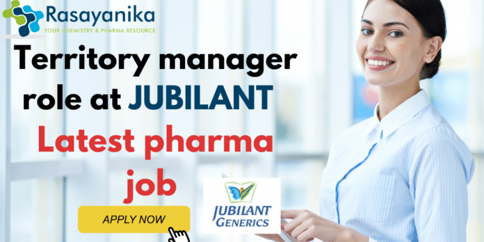 Territory manager role at JUBILANT