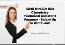 ICMR NIN 40+ BSc Chemistry Technical Assistant Vacancy - Salary Up to Rs 1.1 Lakh