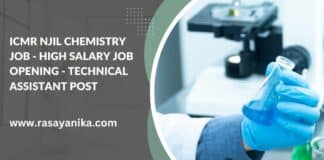 ICMR NJIL Chemistry Job - High Salary Job Opening - Technical Assistant Post