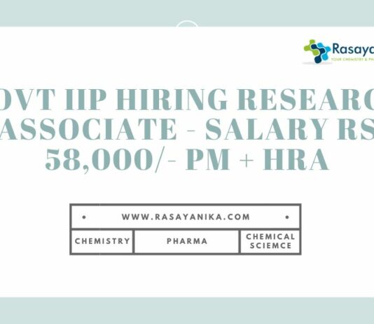 IIP Hiring Research Associate - Salary Rs 58,000/- pm + HRA