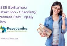 IISER Berhampur Latest Job - Chemistry Postdoc Post - Apply Now