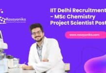 IIT Delhi Recruitment - MSc Chemistry Project Scientist Post