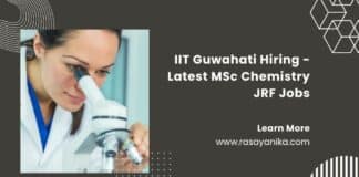 IIT Guwahati Hiring - Latest MSc Chemistry JRF Jobs