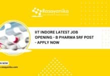IIT Indore Latest Job Opening - B Pharma SRF Post - Apply Now