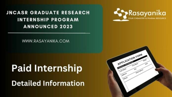 JNCASR Graduate Research Internship Program Announced 2023