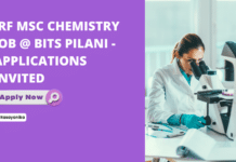 JRF MSc Chemistry Job @ BITS Pilani - Applications Invited