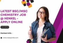 Latest BSc/MSc Chemistry Job @ Henkel - Apply Online