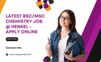 Latest BSc/MSc Chemistry Job @ Henkel – Apply Online Latest BSc/MSc Chemistry Job @ Henkel - Apply Online