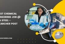 Latest Chemical Engineering Job @ Tata Steel - Researcher Post