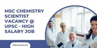 MSc Chemistry Scientist Vacancy @ UPSC - High Salary Job