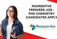 Momentive Freshers Job - PhD Chemistry Candidates Apply