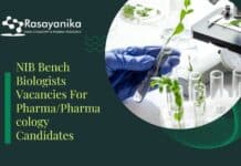 NIB Bench Biologists Vacancies For Pharma/Pharmacology Candidates