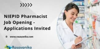 NIEPID Pharmacist Job Opening - Applications Invited