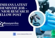 NIMHANS Latest Chemistry Job - Junior Research Fellow Post