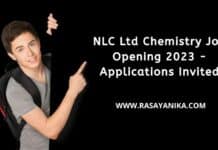 NLC Ltd Chemistry Job Opening 2023 - Applications Invited