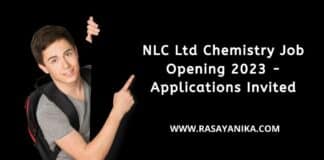 NLC Ltd Chemistry Job Opening 2023 - Applications Invited