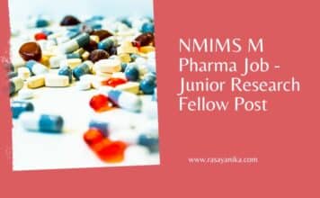 NMIMS M Pharma Job – Junior Research Fellow Post NMIMS M Pharma Job - Junior Research Fellow Post