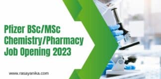 Pfizer BSc/MSc Chemistry/Pharmacy Job Opening 2023