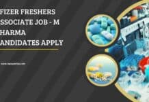 Pfizer Freshers Associate Job - M Pharma Candidates Apply