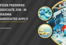 Pfizer Freshers Associate Job - M Pharma Candidates Apply