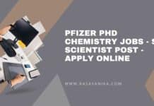 Pfizer PhD Chemistry Jobs - Sr Scientist Post - Apply Online