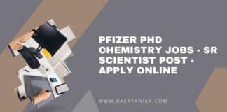Pfizer PhD Chemistry Jobs - Sr Scientist Post - Apply Online
