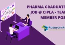 Pharma Graduates Job @ Cipla - Team Member Post