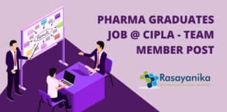 Pharma Graduates Job @ Cipla - Team Member Post