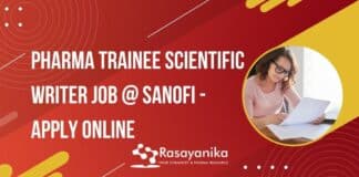 Pharma Trainee Scientific Writer Job @ Sanofi - Apply Online