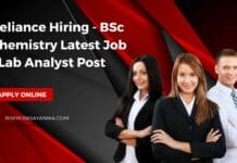 Reliance Hiring - BSc Chemistry Latest Job - Lab Analyst Post