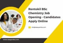 Rentokil BSc Chemistry Job Opening - Candidates Apply Online