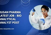 Rusan Pharma Latest Job - Bio Analytical Analyst Post