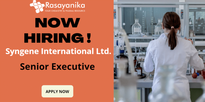 Chemistry job at Syngene as Executive