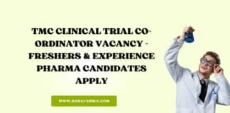 TMC Clinical Trial Co-Ordinator Vacancy - Freshers & Experience Candidates Both Apply