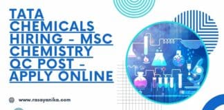 Tata Chemicals Hiring - MSc Chemistry QC Post - Apply Online