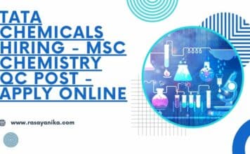 Tata Chemicals Hiring - MSc Chemistry QC Post - Apply Online