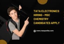 Tata Electronics Hiring - MSc Chemistry Candidates Apply