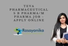 Teva Pharmaceuticals B Pharma/M Pharma Job - Apply Online