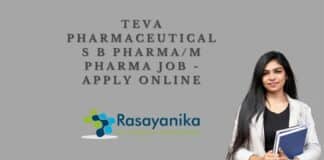 Teva Pharmaceuticals B Pharma/M Pharma Job - Apply Online