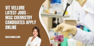 VIT Vellore Latest Jobs - MSc Chemistry Candidates Apply Online
