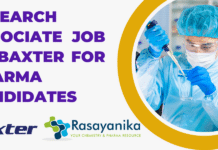 Research Associate Job at Baxter For Pharma Candidates