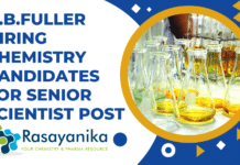 H.B.Fuller Hiring chemistry candidates for Senior Scientist Post