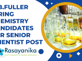 H.B.Fuller Hiring chemistry candidates for Senior Scientist Post