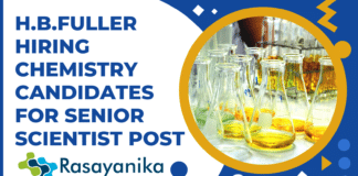 H.B.Fuller Hiring chemistry candidates for Senior Scientist Post