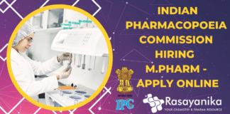Indian Pharmacopoeia Commission Hiring M.Pharm - Apply Online