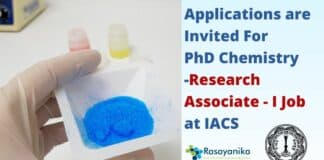 Research Associate-I at IACS